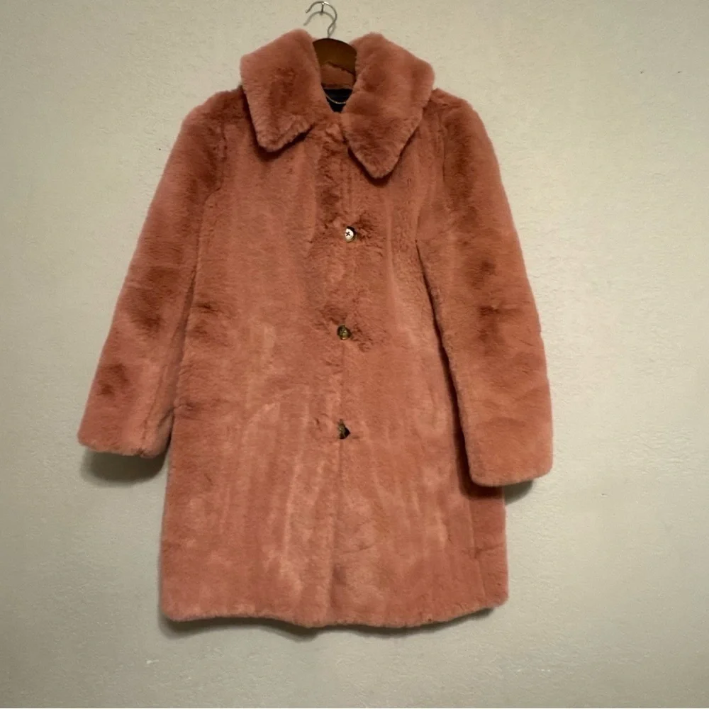 J. Crew Rose Pink Fur Teddy Coat